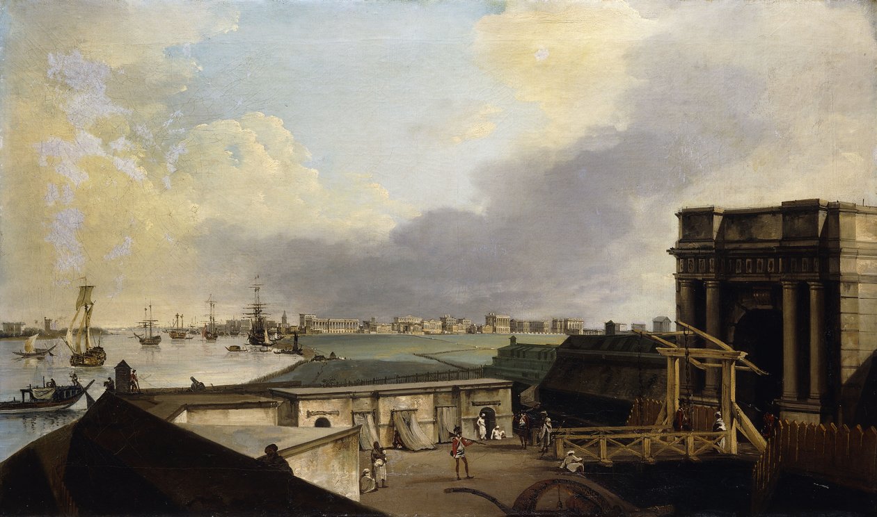 Uma vista de Calcutá, tirada de Fort William, de William Hodges