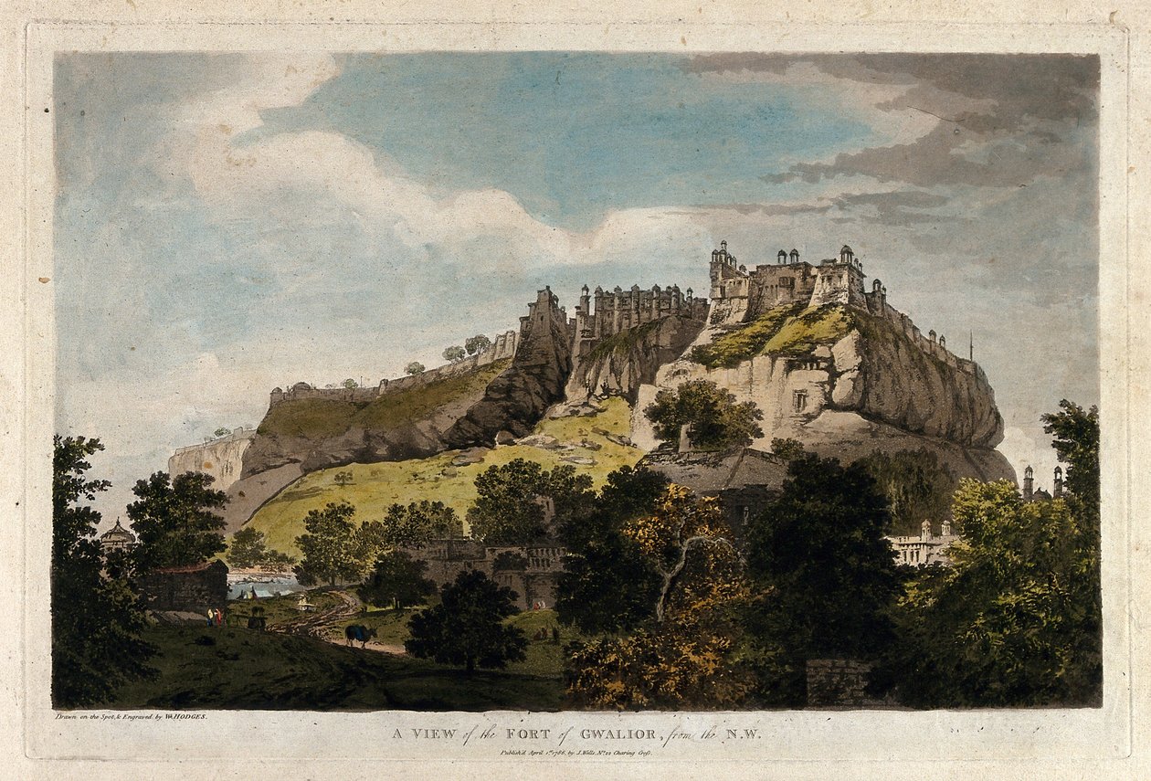 Uma vista do Forte de Gwalior, a partir do N.W. de William Hodges