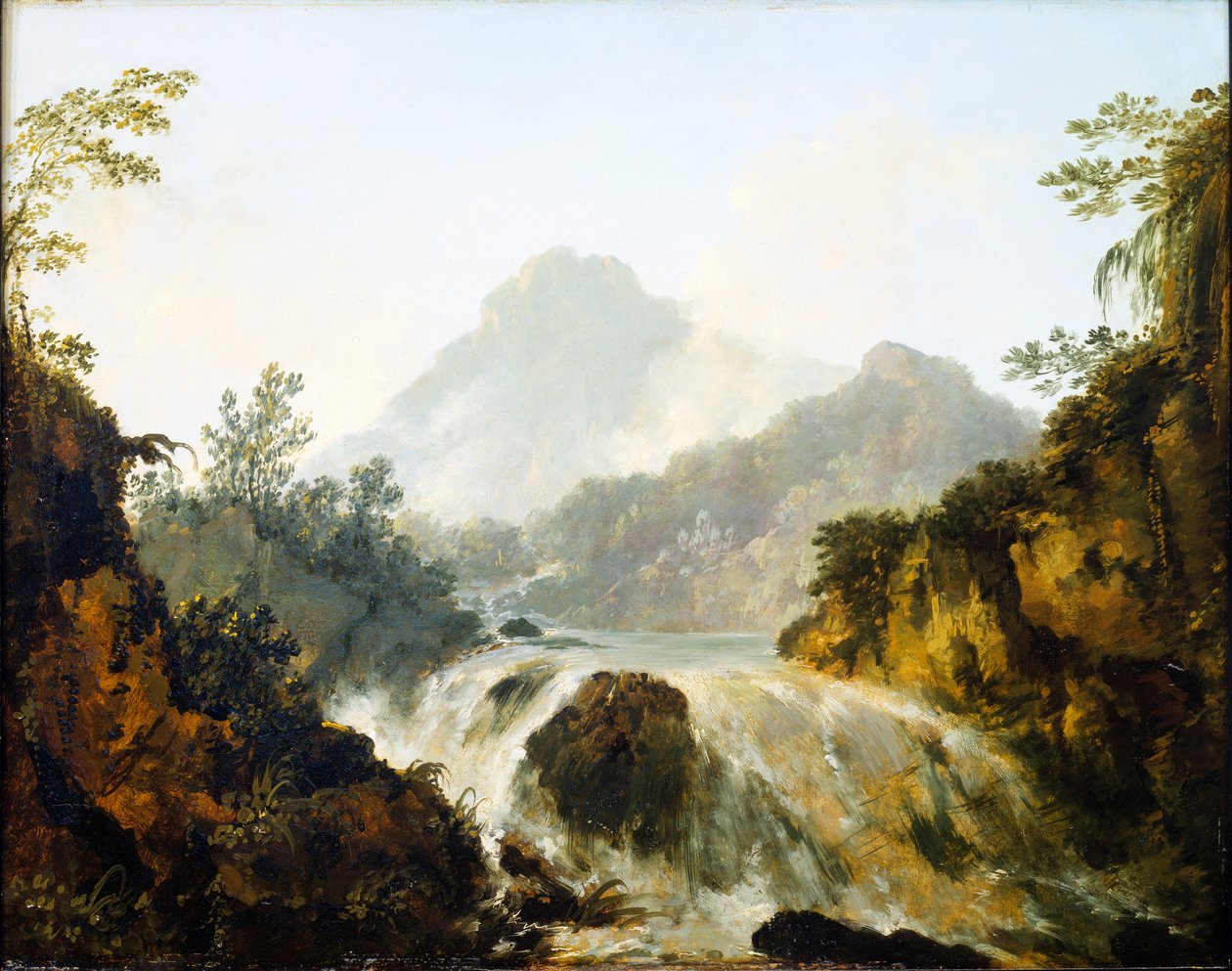 Uma cascata no vale de Tuaruru, Taiti de William Hodges