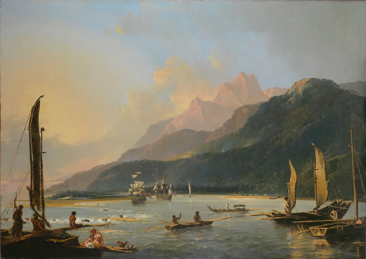 [Vista da baía de Maitavie, [na ilha de] Otaheite [Tahiti] de William Hodges