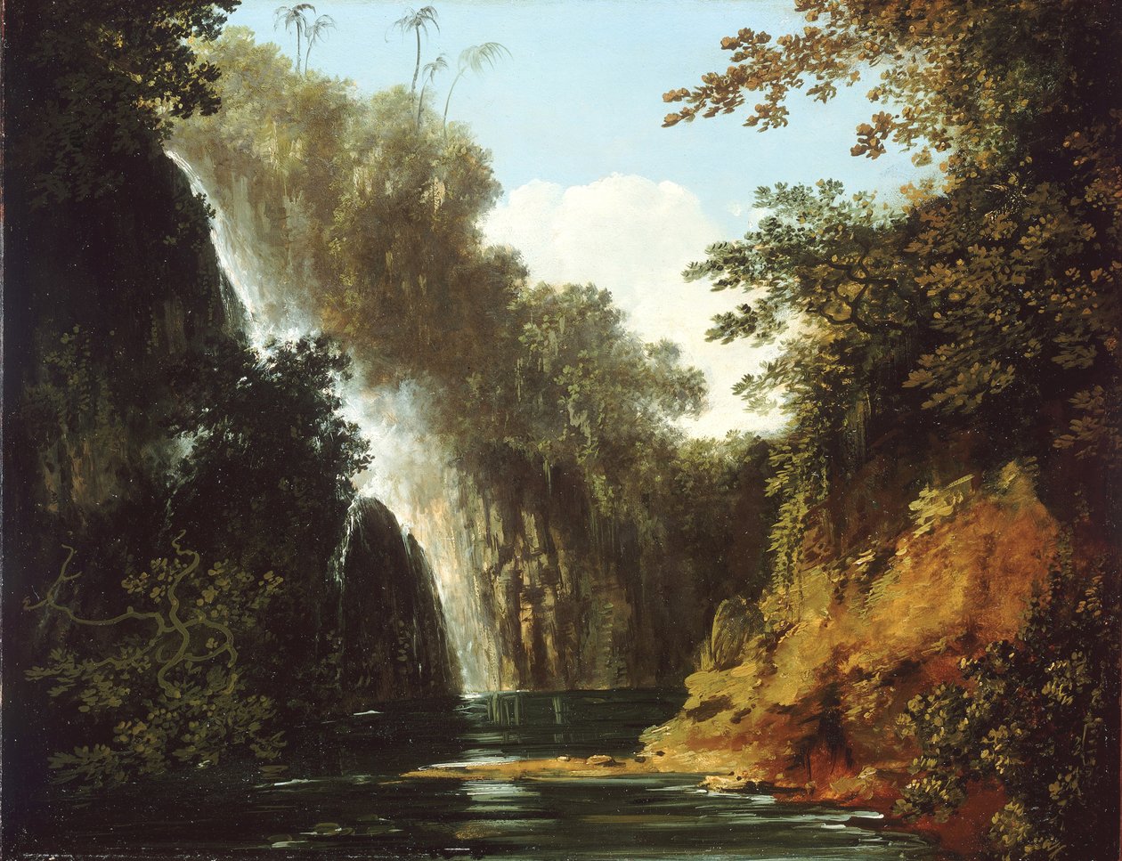 Uma cascata no Tahiti de William Hodges