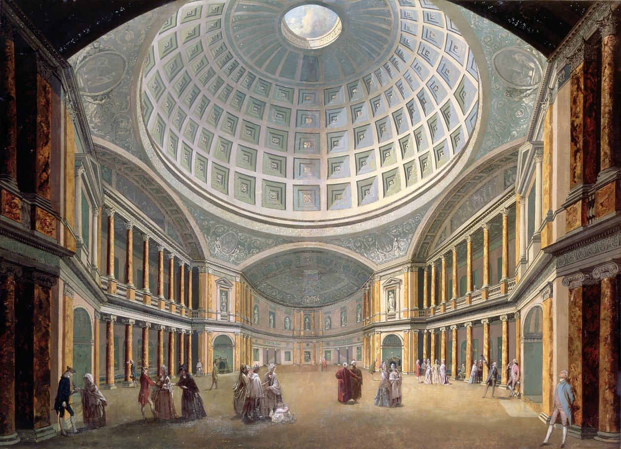 Interior do Pantheon, Oxford Road, Londres (óleo sobre tela) de William Hodges