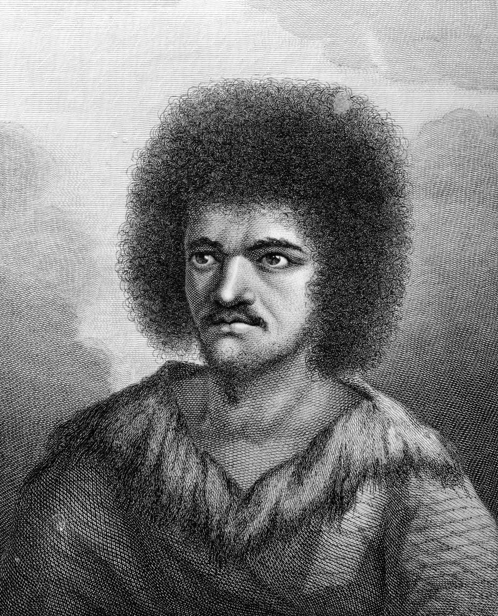 Otoo, rei de O-taheite, ilustração do capitão James Cook "Uma viagem para o pólo sul e volta do mundo", gravado por John Hall, 1777 de William Hodges