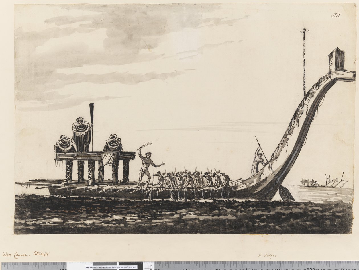 Página 15 Canoa de guerra, Otaheite de William Hodges
