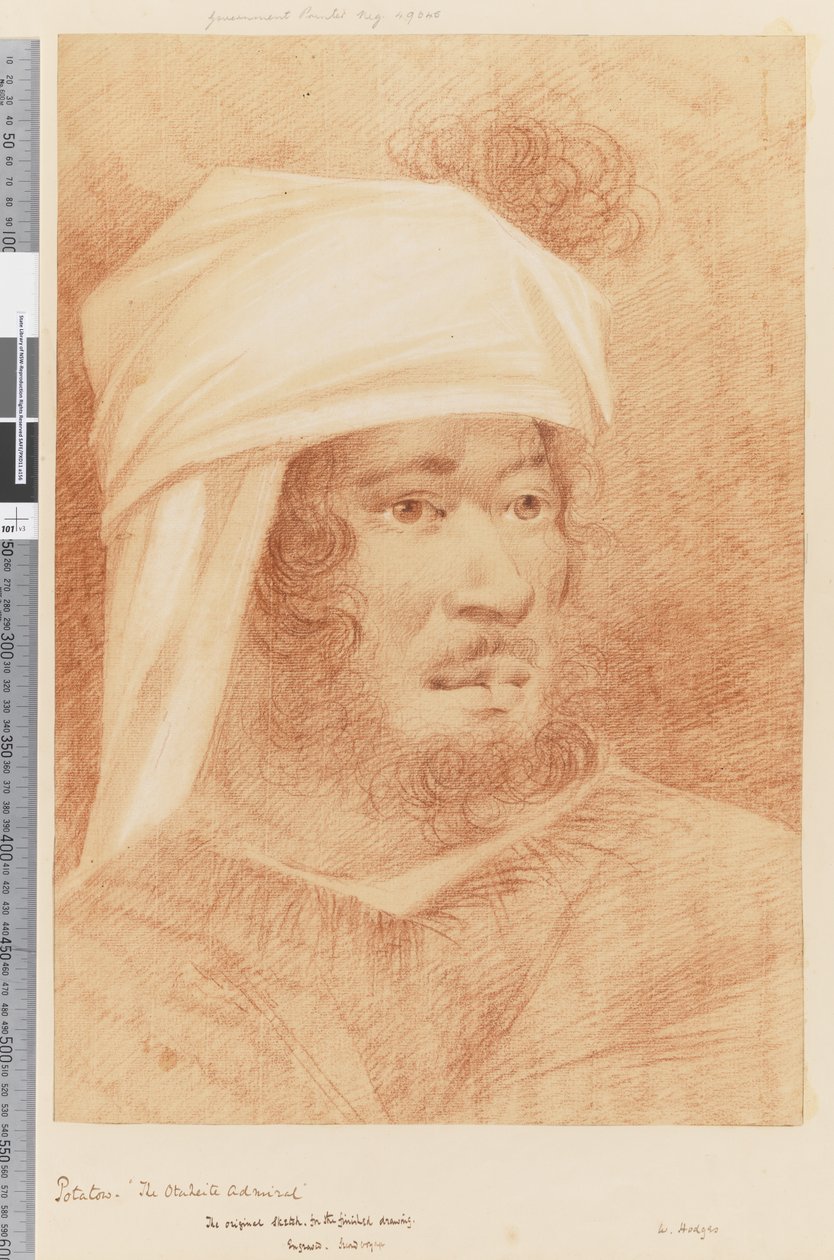 Page 17 Potatow, o almirante Otaheita, 1768-75 (giz vermelho e branco) de William Hodges