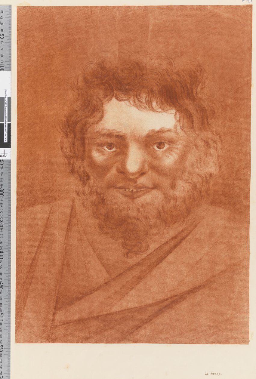 Página 19a Retrato de um nativo, 1768-75 (giz vermelho) de William Hodges