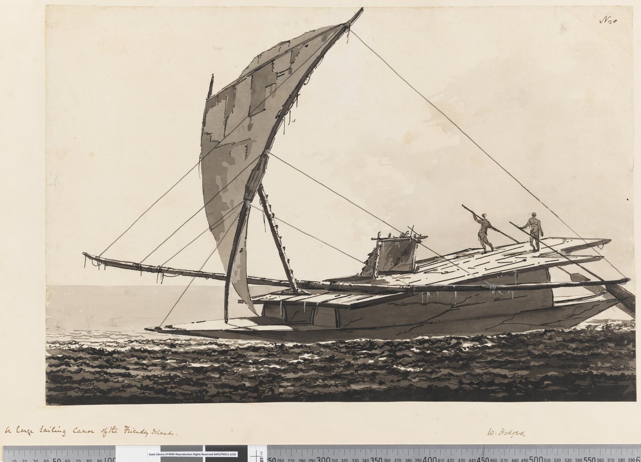 Página 20 Uma grande canoa à vela das Ilhas Friendly de William Hodges