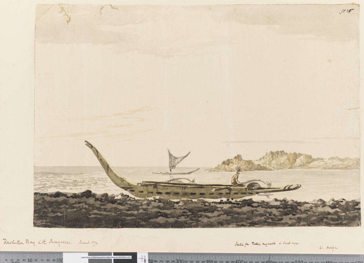 Página 25 Baía de Resolução em Marquesas. 1774 de William Hodges