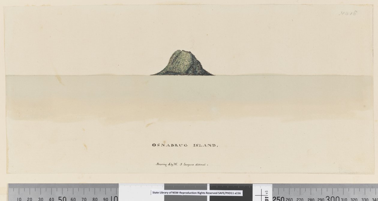 Página 25a/b Ilha Osnabrug com S por W 5 léguas distantes de William Hodges