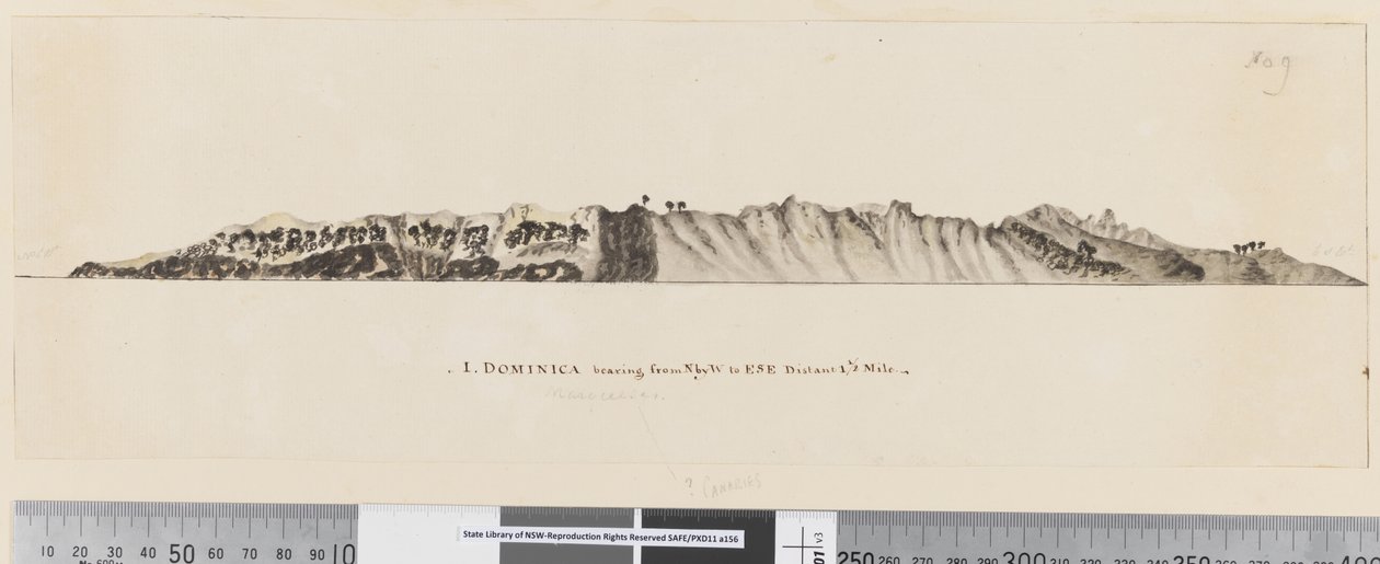 Página 25a/c 1. Dominica rumo de N por W até ESE distante 1 1/2 milhas de William Hodges