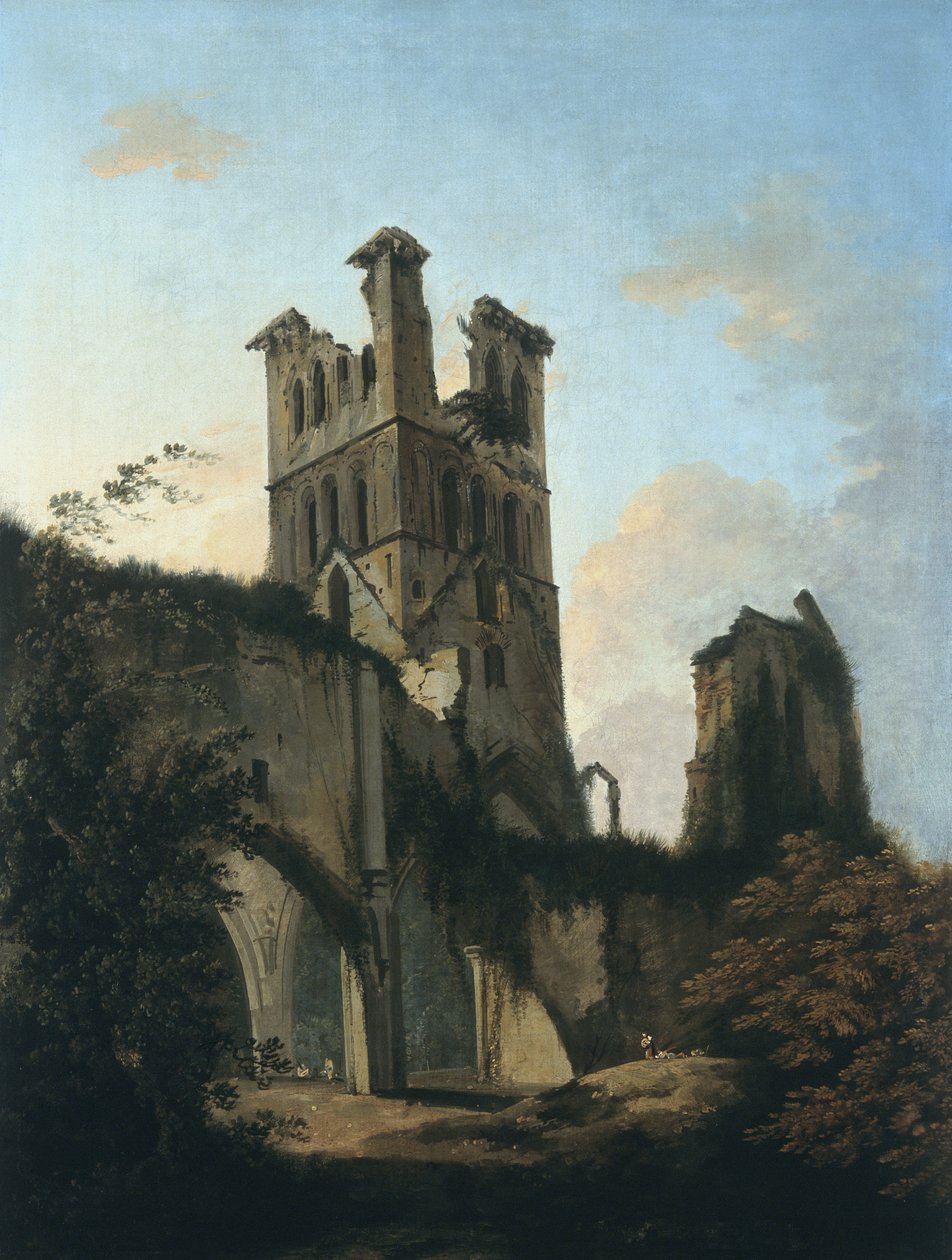 Ruínas da Abadia de Llanthony (óleo sobre tela) de William Hodges
