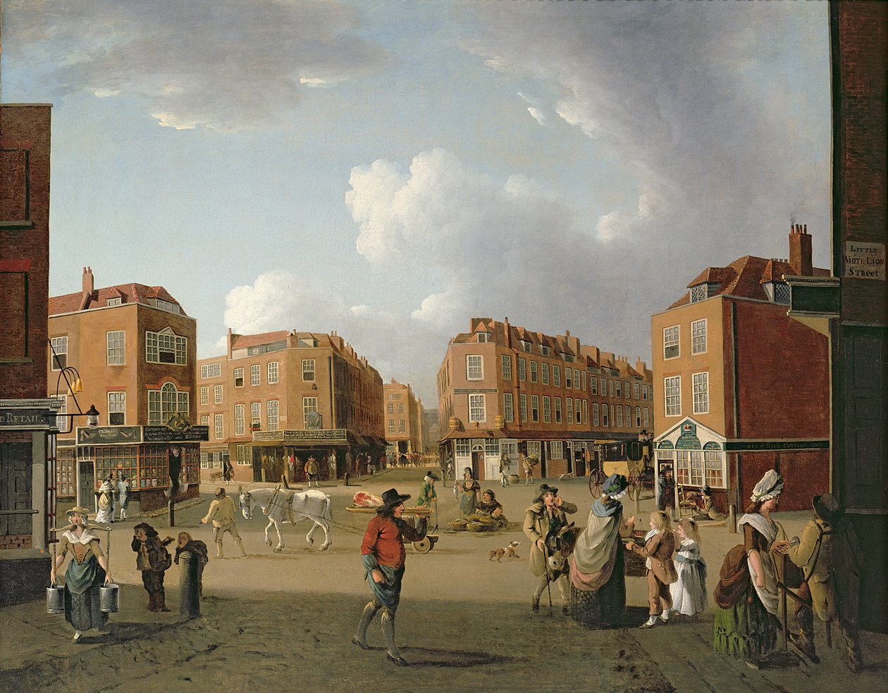 Sete mostradores, Covent Garden de William Hodges