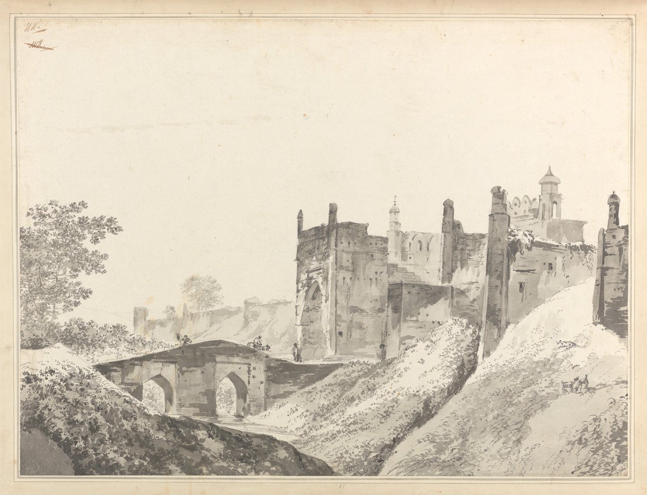 A extremidade leste do Forte de Mongheer [Munger] de William Hodges