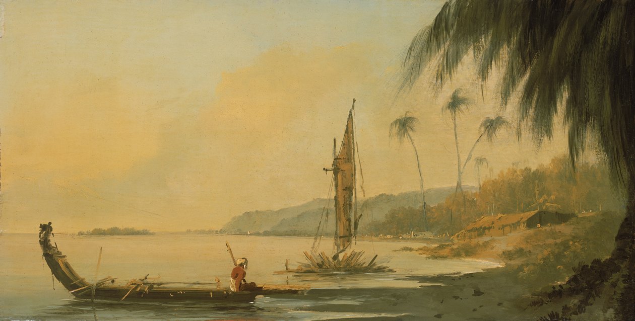 Vista de Point Venus, Ilha de Otaheite (Tahiti) de William Hodges