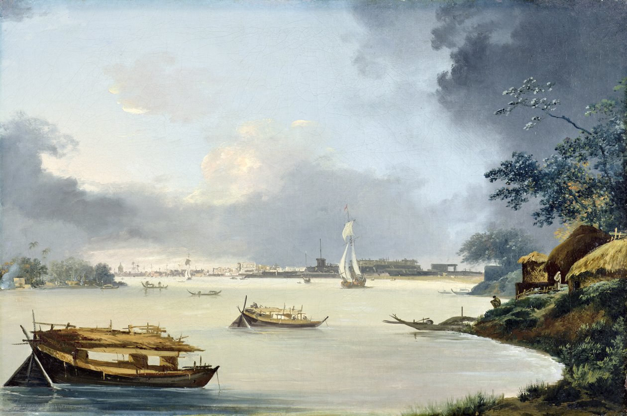 Vista de Calcutá, c.1790 (óleo sobre tela) de William Hodges