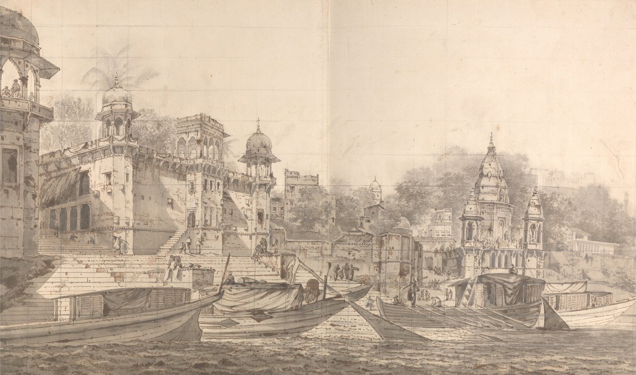 Vista de uma parte da cidade de Benares de William Hodges