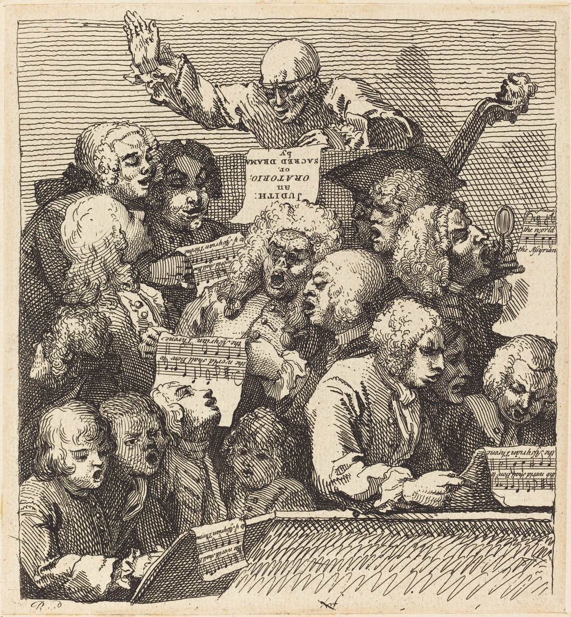 Um coro de cantores de William Hogarth