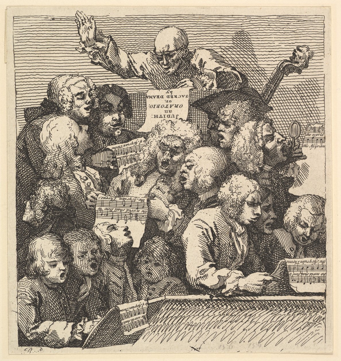 Um coro de cantores, ou The Oratorio, dezembro de 1732. de William Hogarth