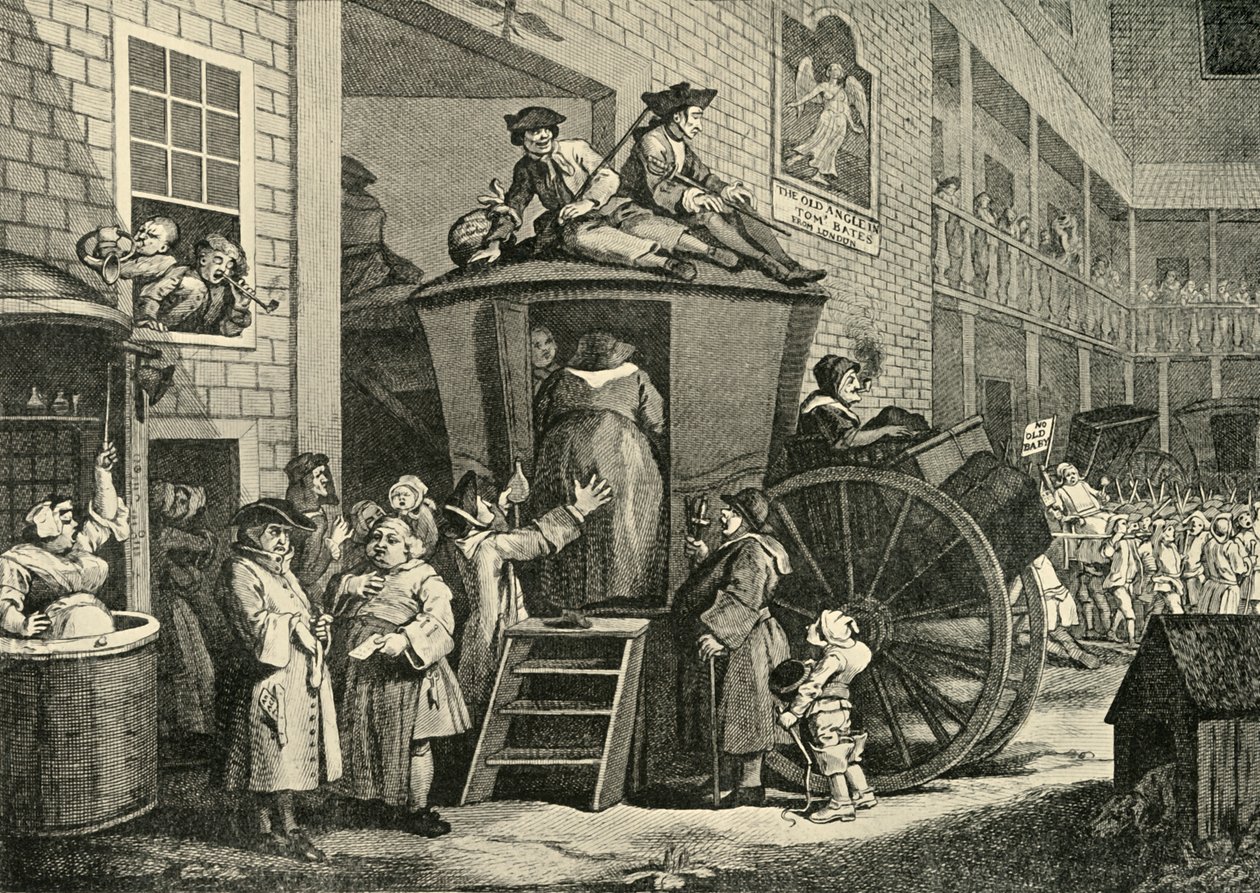 Um Country Inn Yard, 1747, 1925. de William Hogarth