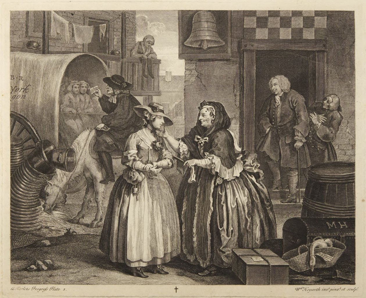 A Ascensão de uma Prostituta, Gravura 1 de William Hogarth