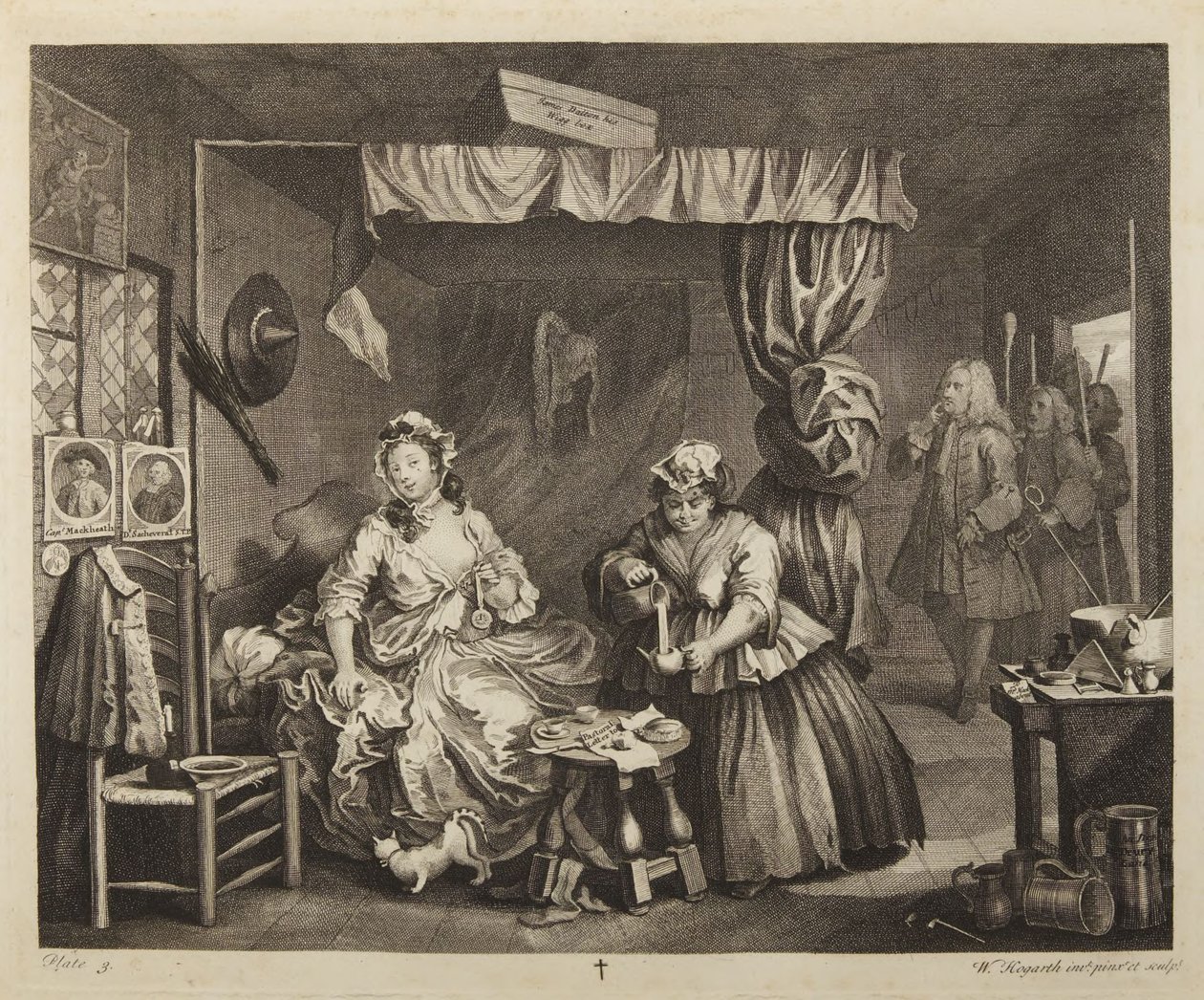 A Evolução de uma Prostituta, Gravura 3 de William Hogarth