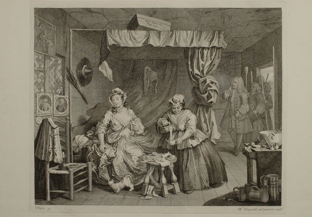 A Evolução de uma Prostituta: Gravura 3 de William Hogarth