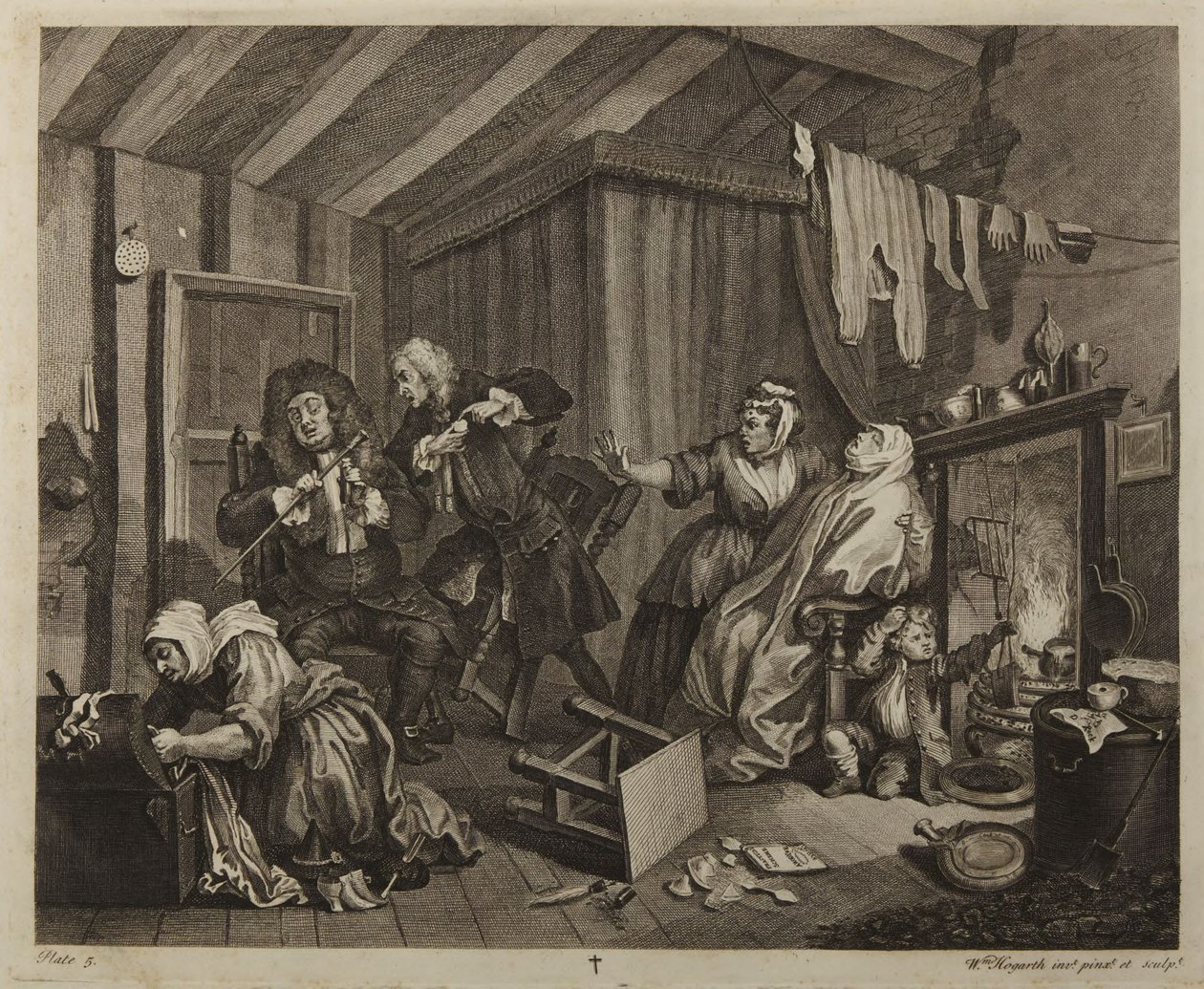 A Evolução de uma Prostituta, Gravura 5 de William Hogarth