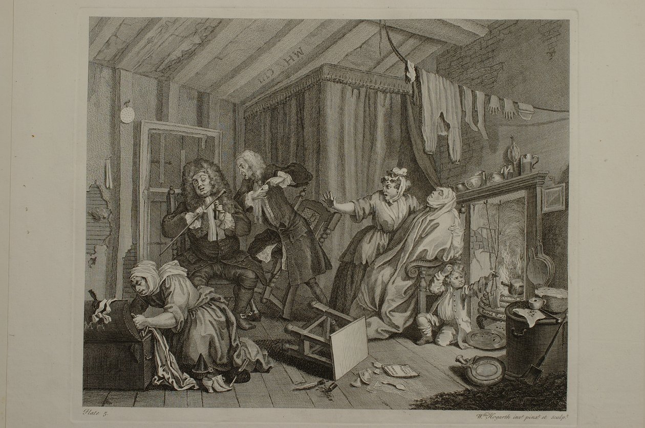 O percurso de uma prostituta: prancha 5 de William Hogarth