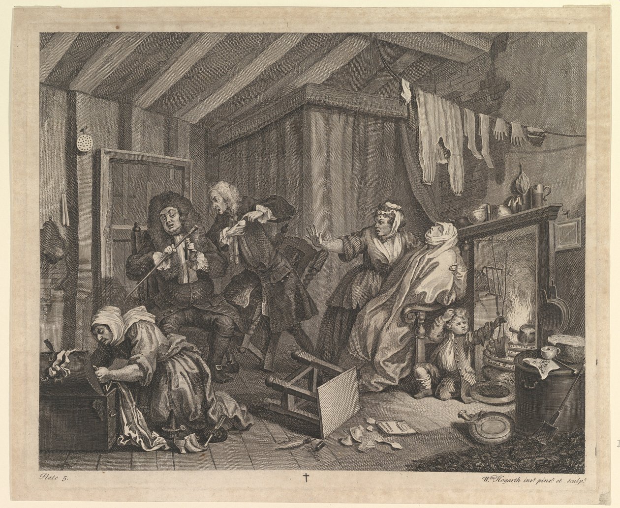 A Harlots Progress, Placa 5, abril de 1732. de William Hogarth