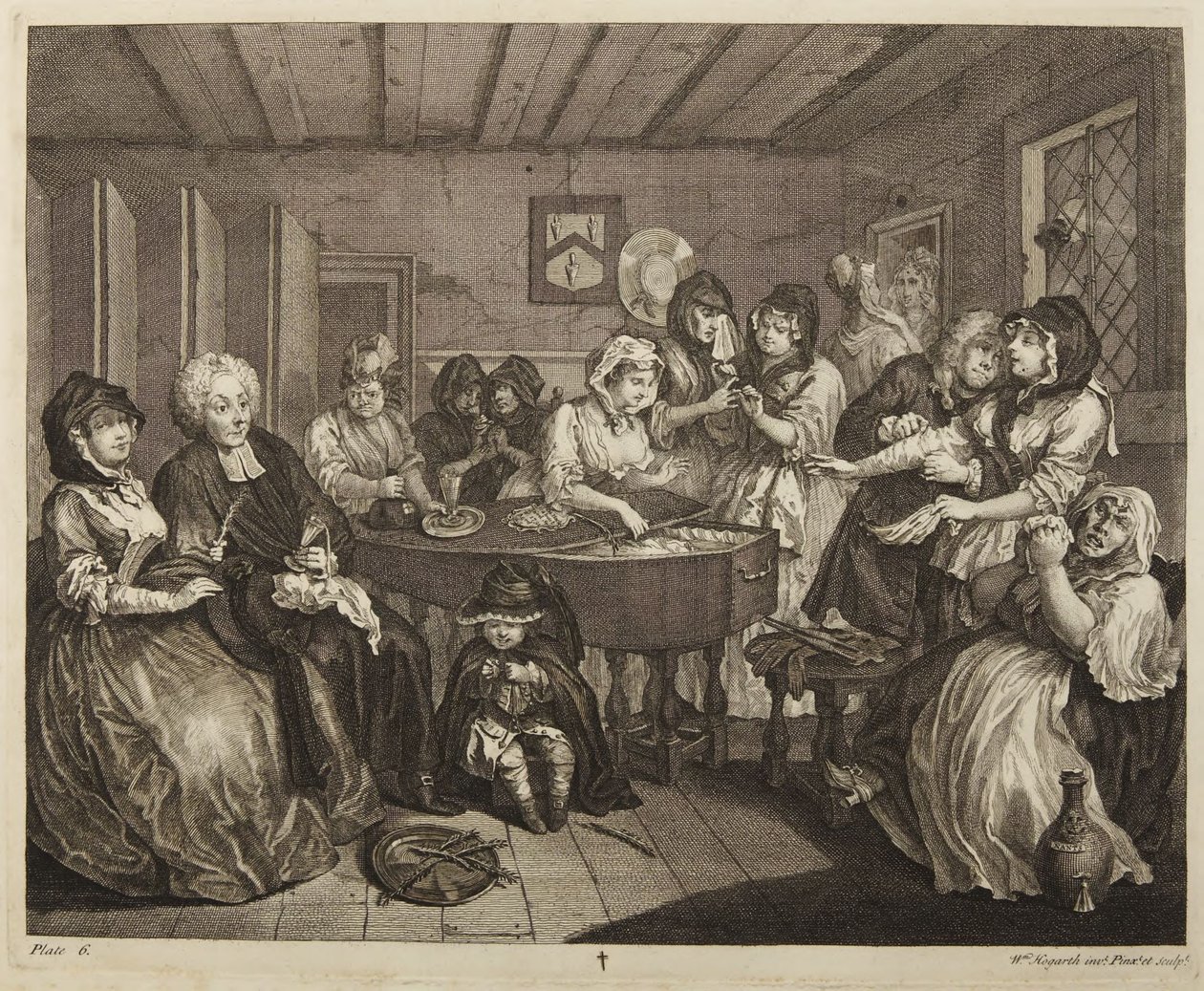A carreira de uma prostituta, prancha 6 de William Hogarth