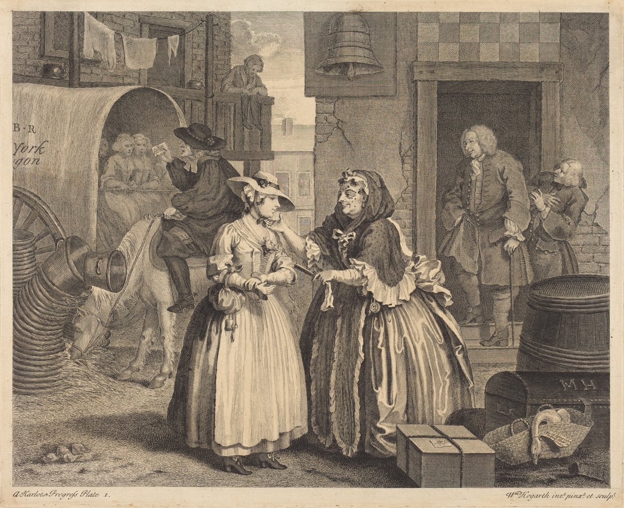 A carreira de uma prostituta: prancha 1 de William Hogarth