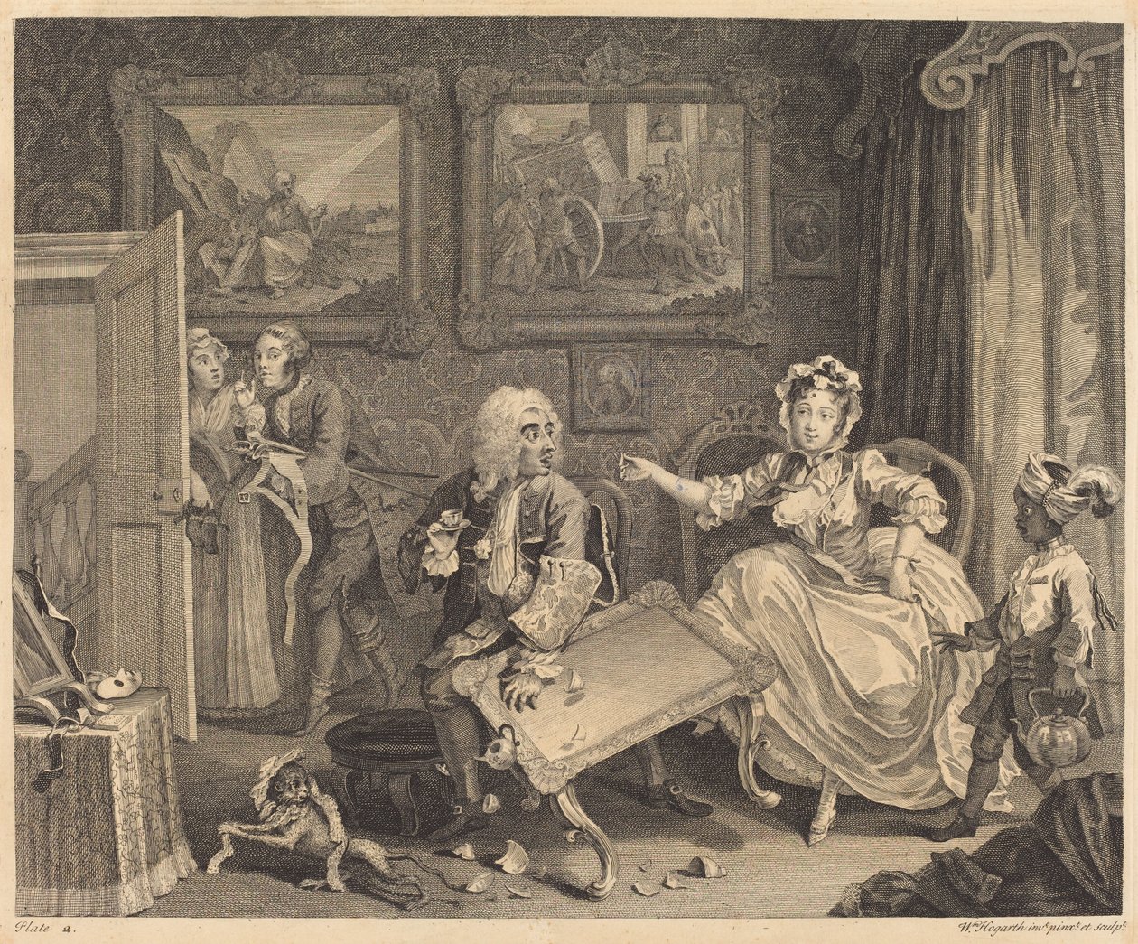 O Progresso de Uma Prostituta: pl.2 de William Hogarth