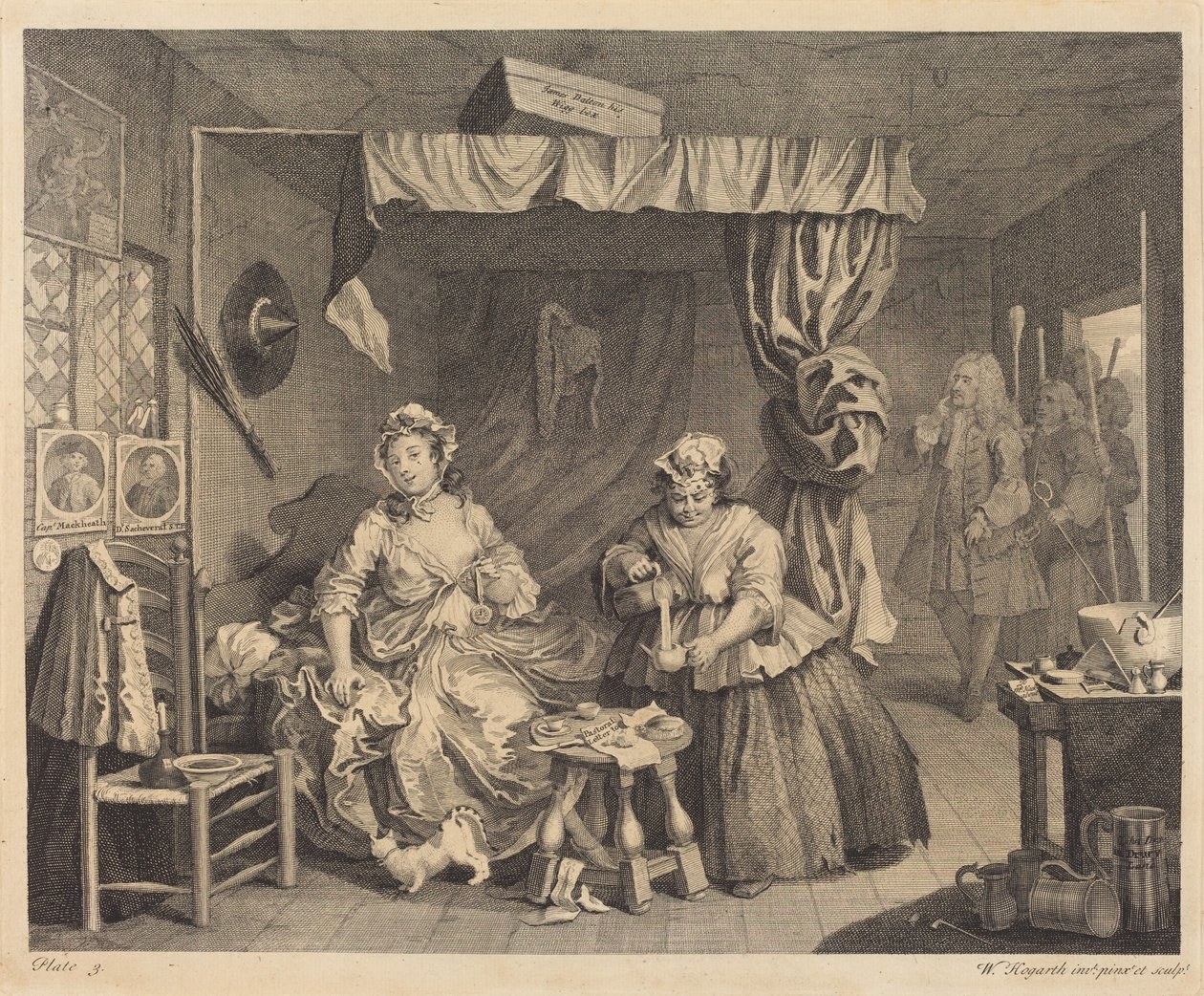A Evolução de uma Prostituta: pl. 3 de William Hogarth