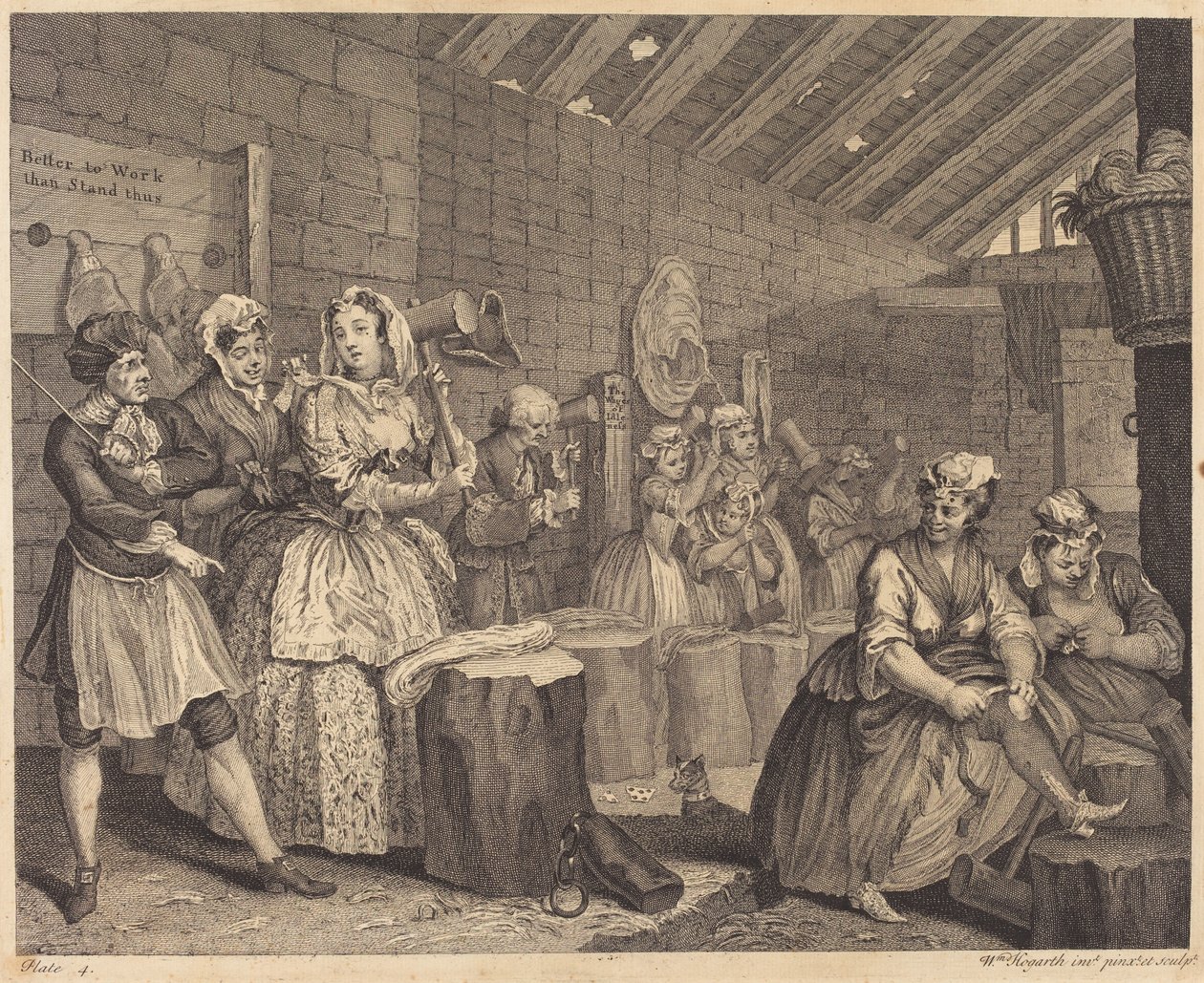 O Progresso de Uma Prostituta: pl.4 de William Hogarth