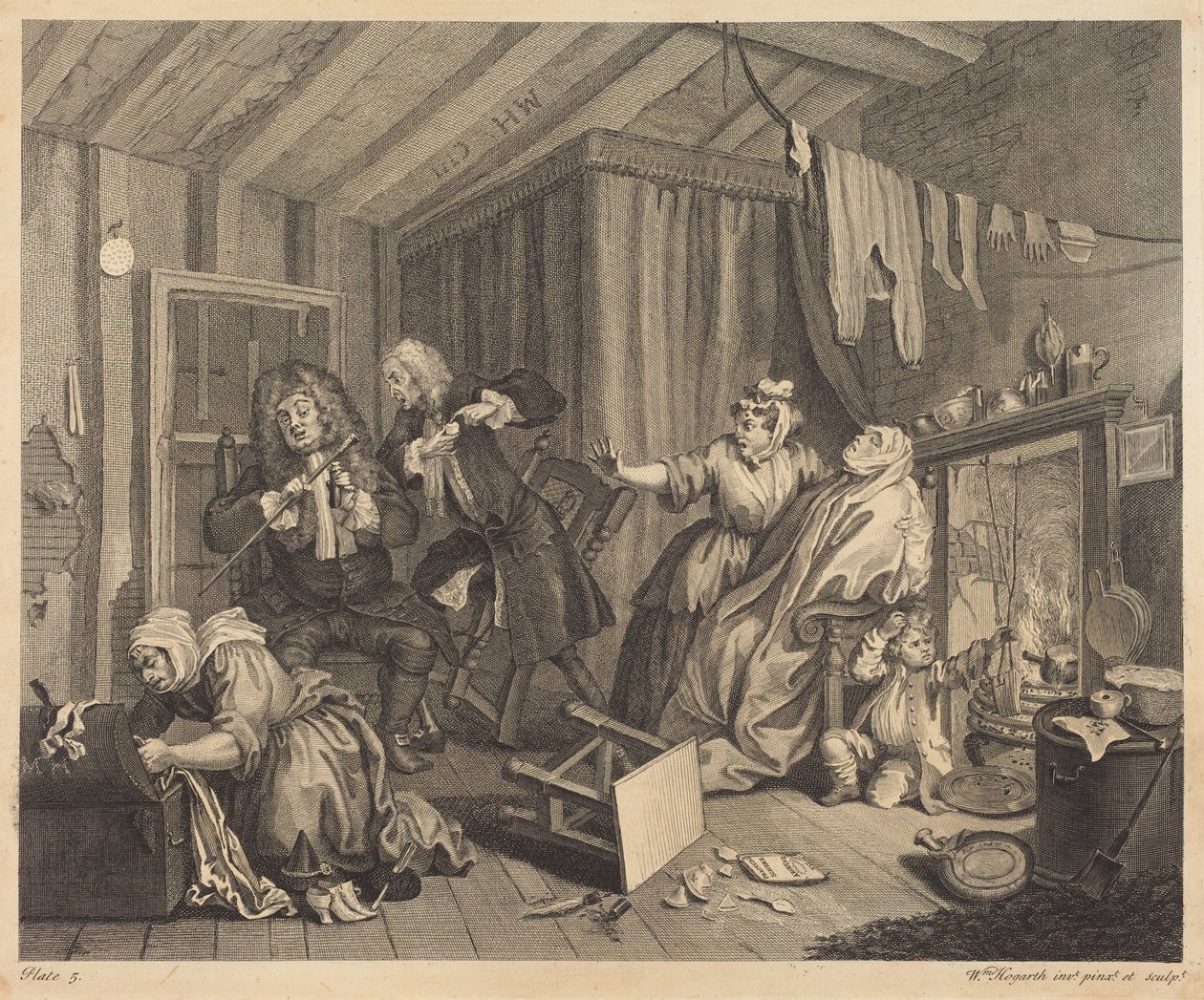 O percurso de uma prostituta: prancha 5 de William Hogarth