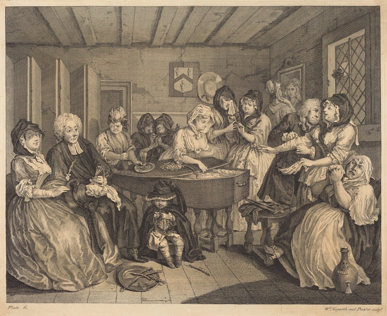 A carreira de uma prostituta: prancha 6 de William Hogarth