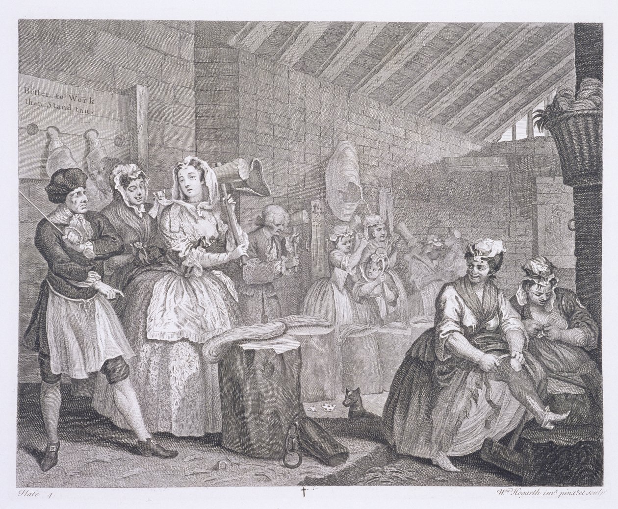Progresso de uma prostituta, placa IV, de "As obras originais e genuínas de William Hogarth", publicado em Londres, 1820-22 de William Hogarth