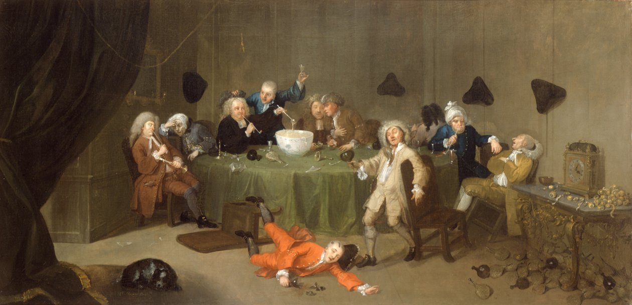Uma conversa moderna da meia-noite, c.1732 de William Hogarth