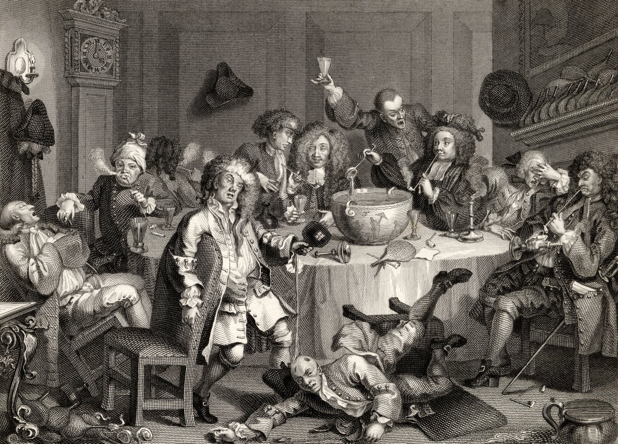 Uma Conversa Moderna da Meia Noite, de "The Works of William Hogarth", publicada em 1833 de William Hogarth