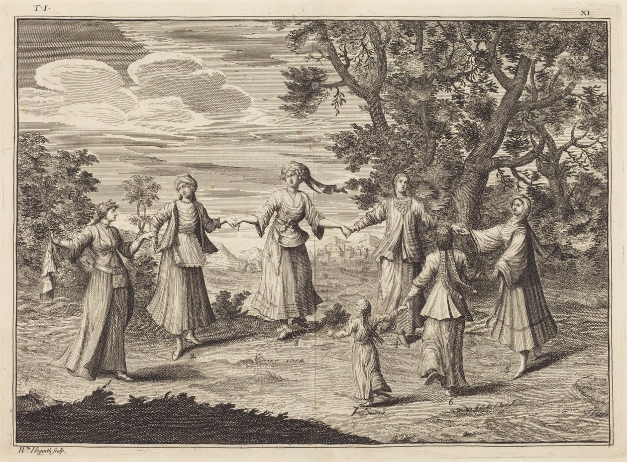 Uma dança indígena de William Hogarth