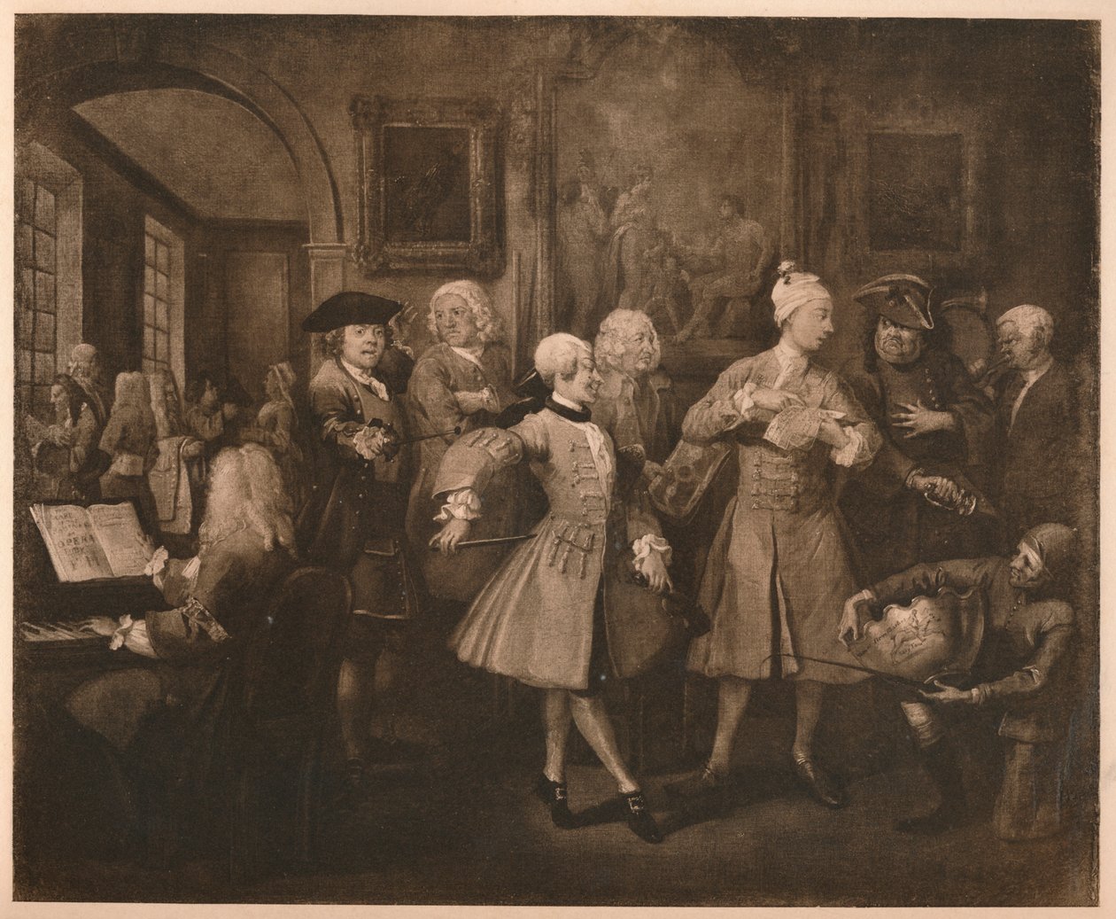 A Rakes Progress - 2: O Levée, 1733. de William Hogarth