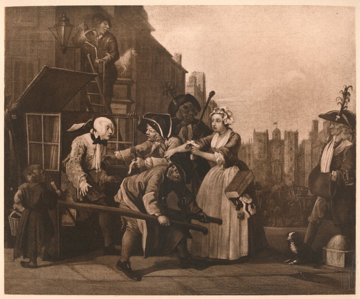 A Rakes Progress - 4: A prisão, 1733. de William Hogarth