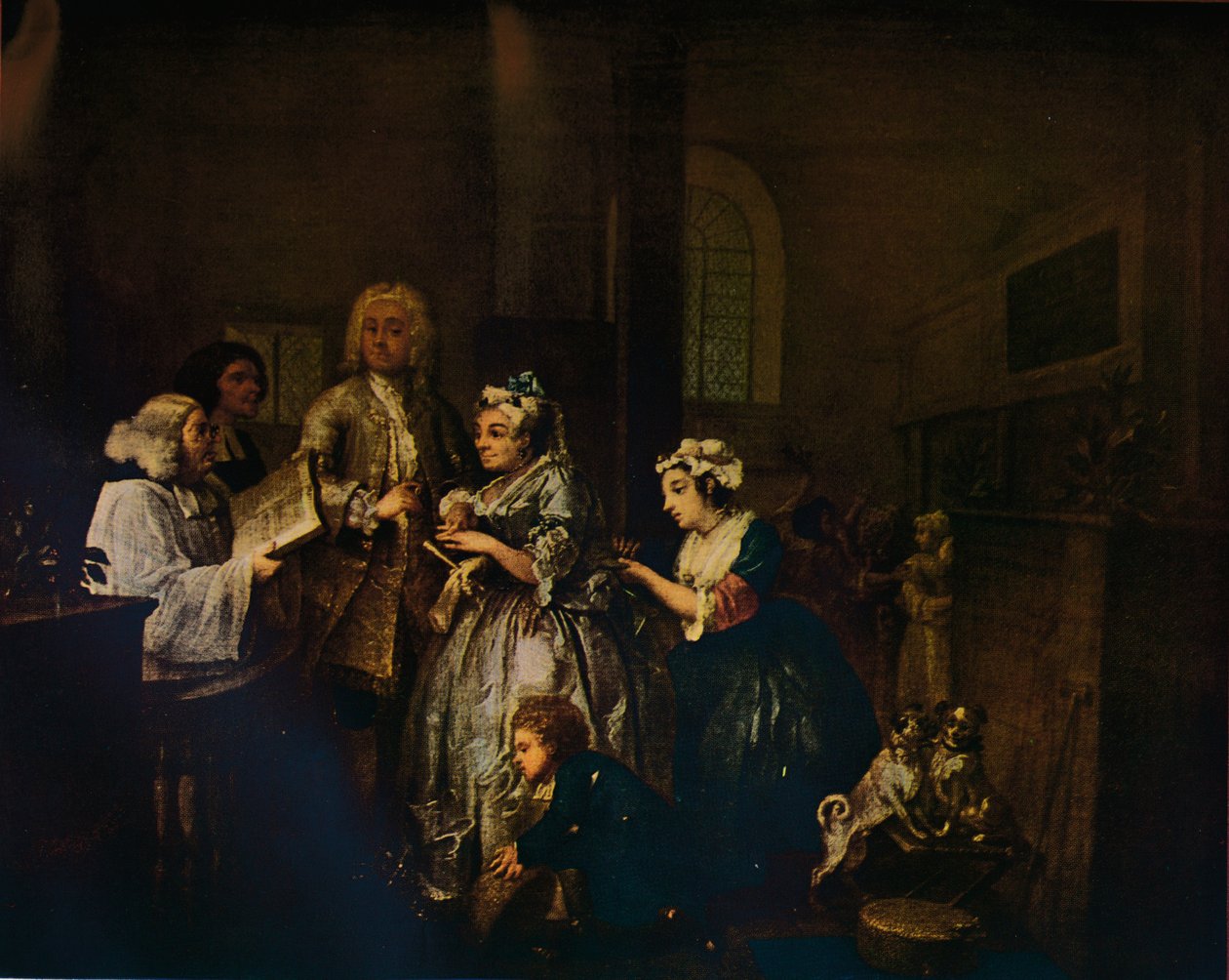 A Rakes Progress - 5: Ele se casa, 1733 1934 de William Hogarth
