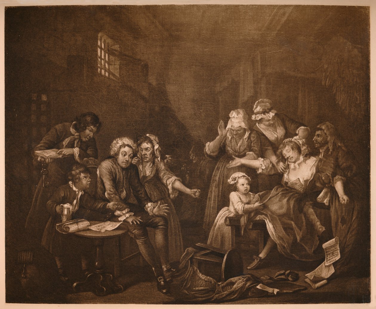 A Rakes Progress - 7: Prisão de Frota, 1733. de William Hogarth