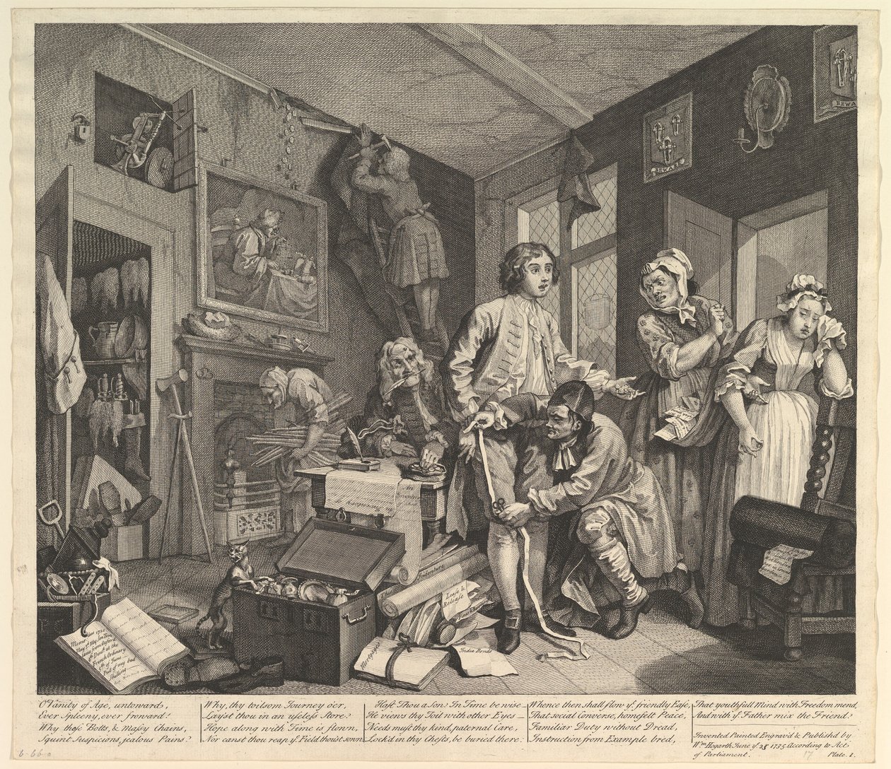 A Rakes Progress, Placa 1, 25 de junho de 1735. de William Hogarth