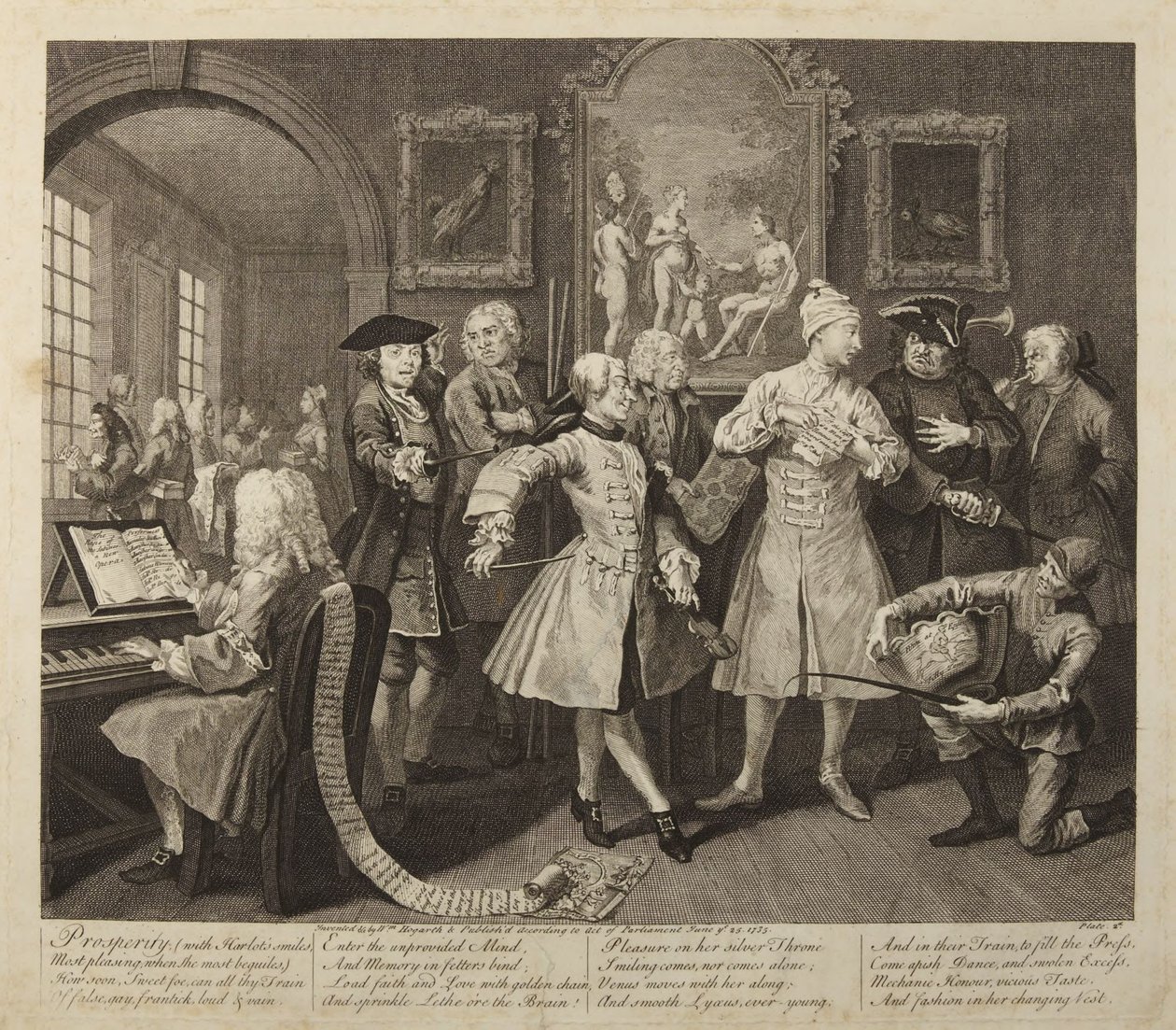 A Ascensão de um Libertino, Gravura 2 de William Hogarth