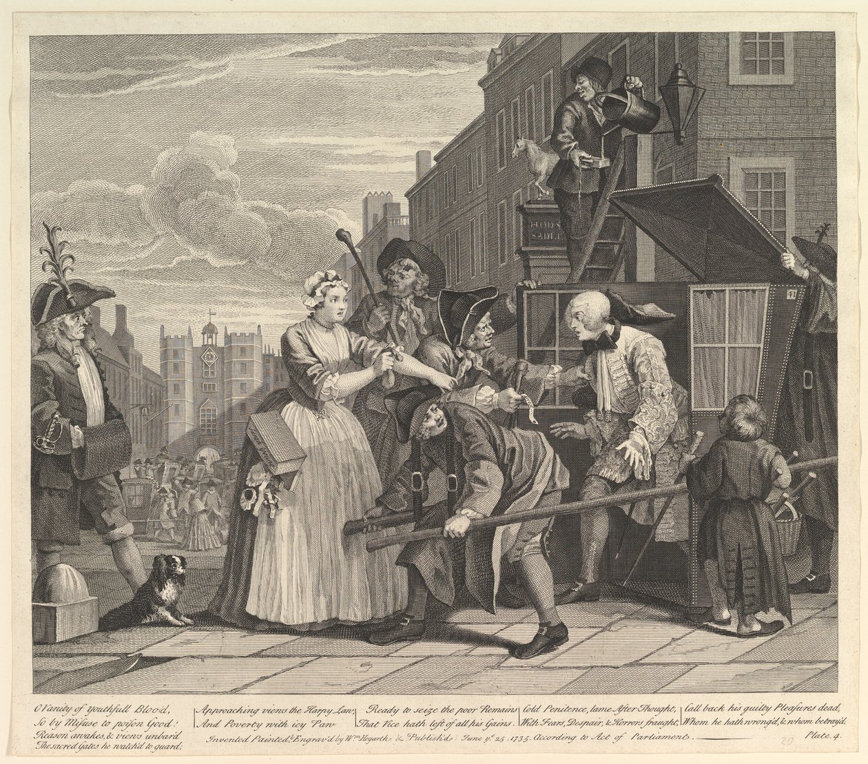 A Rakes Progress, Placa 4, 25 de junho de 1735. de William Hogarth