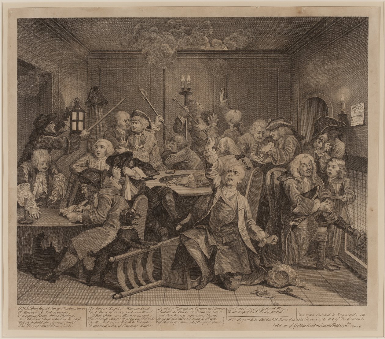Progresso de um ancinho, Placa 6, 2º estado de William Hogarth