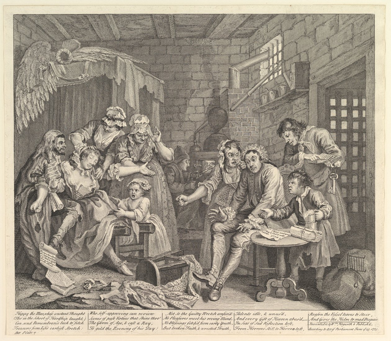 A Rakes Progress, Placa 7, 25 de junho de 1735. de William Hogarth