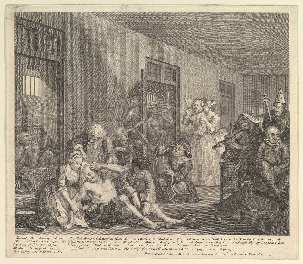 A Rakes Progress, Placa 8, 25 de junho de 1735. de William Hogarth